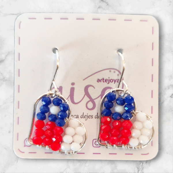 Aros colgantes bandera chilena