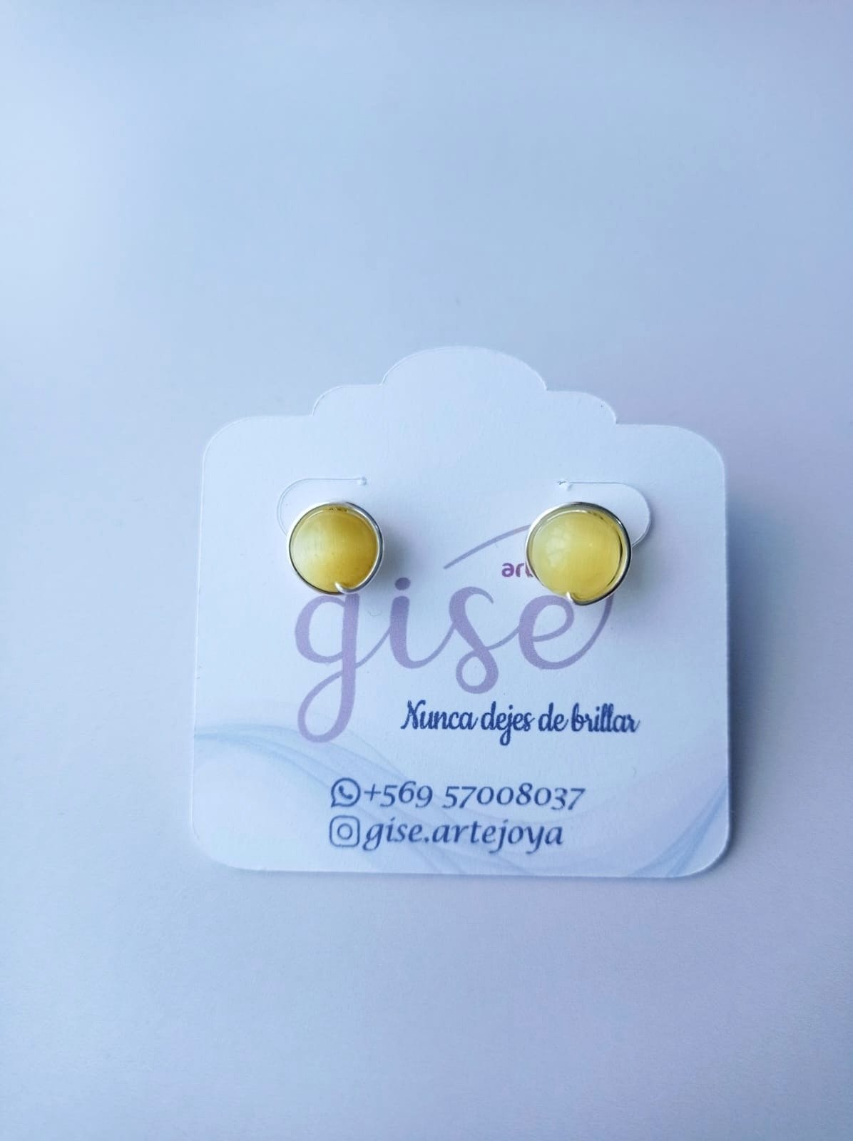 blanco_crema-04-id107-1.jpg Aros topito con piedra natural - Imagen 1