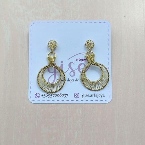 Aros 2 en 1 tejidos en alambre Gise Artejoya