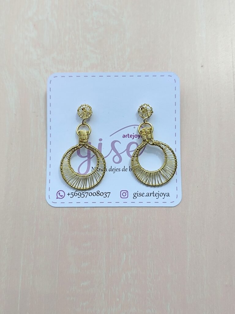Aros 2 en 1 tejidos en alambre Gise Artejoya