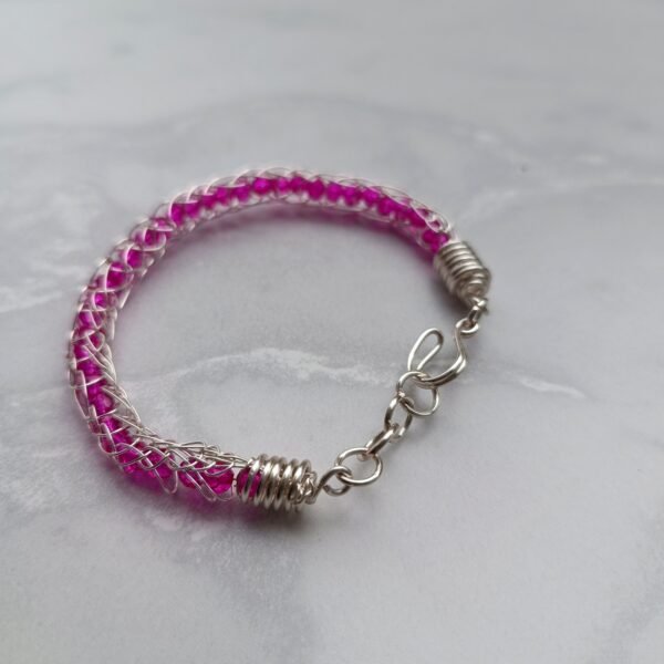 Pulsera tejido vikingo con cristales Gise Artejoya