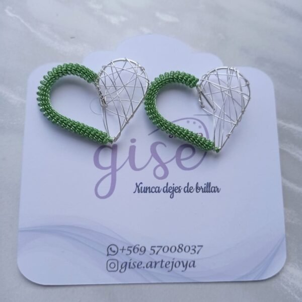 Aros coiling corazones verdes