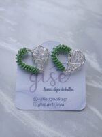 Aros coiling corazones verdes - Imagen 2