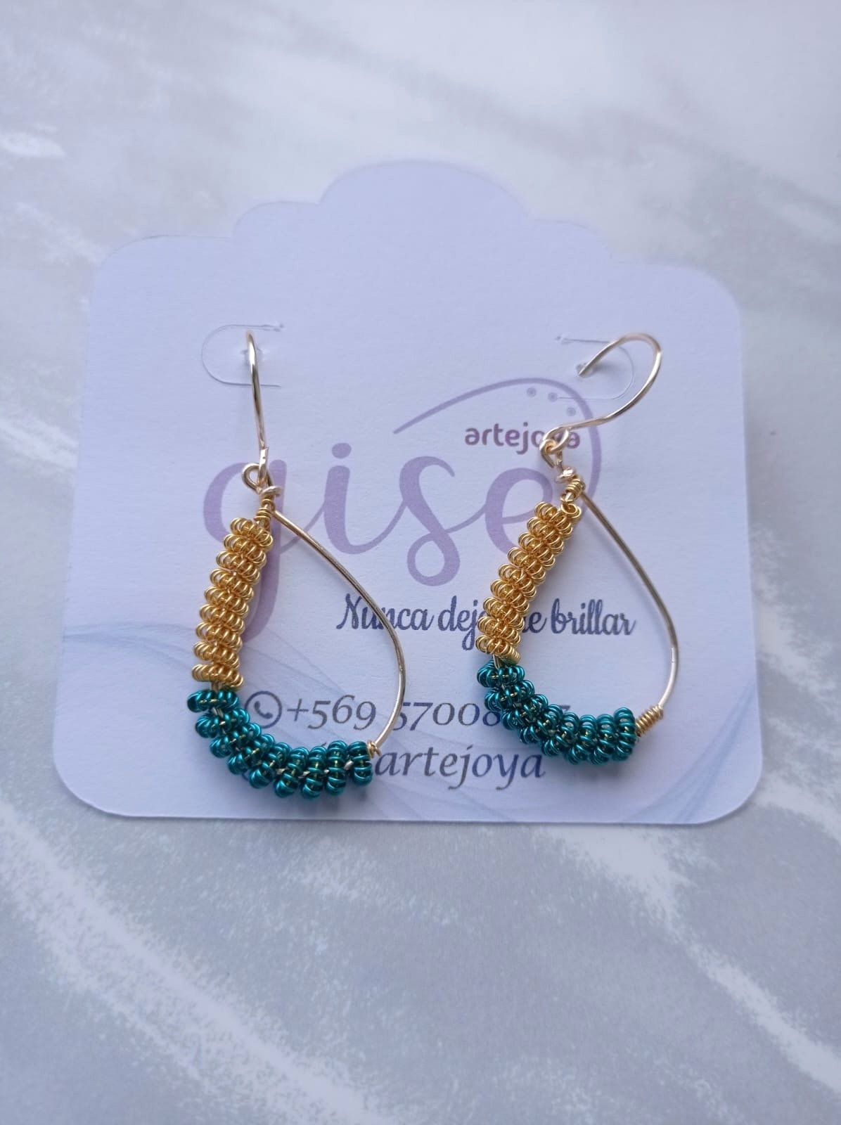 verde-13-id94-1.jpg Aros mini gotas y círculo personalizados - Imagen 1